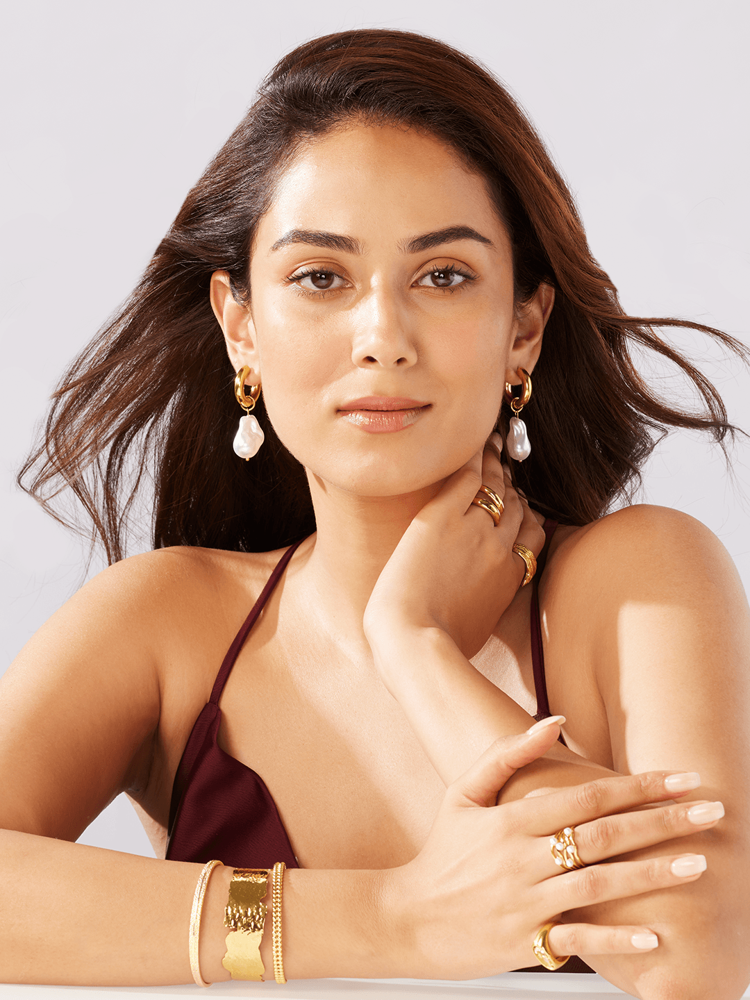 Irregular Water Pearl Drop Earrings