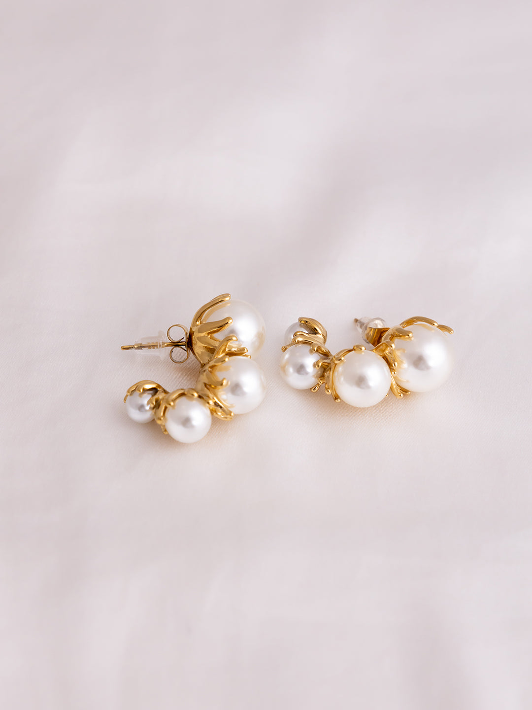 Elegant Pearl Hoops