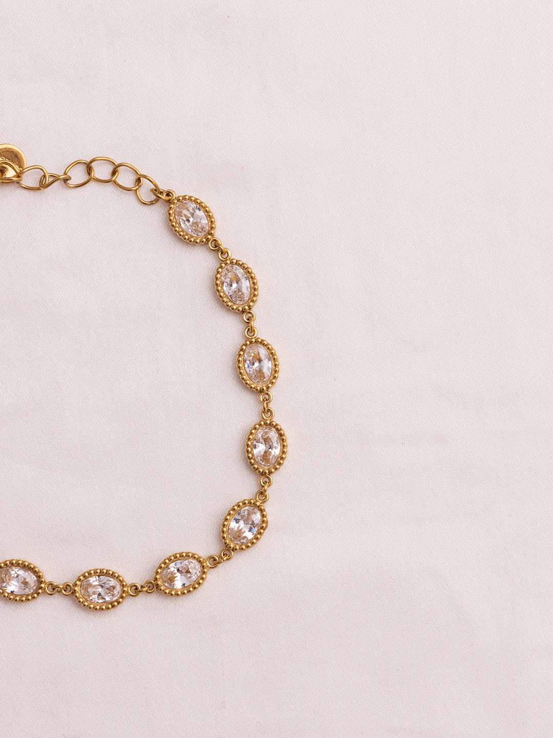 Oval Cz Textured Bracelet