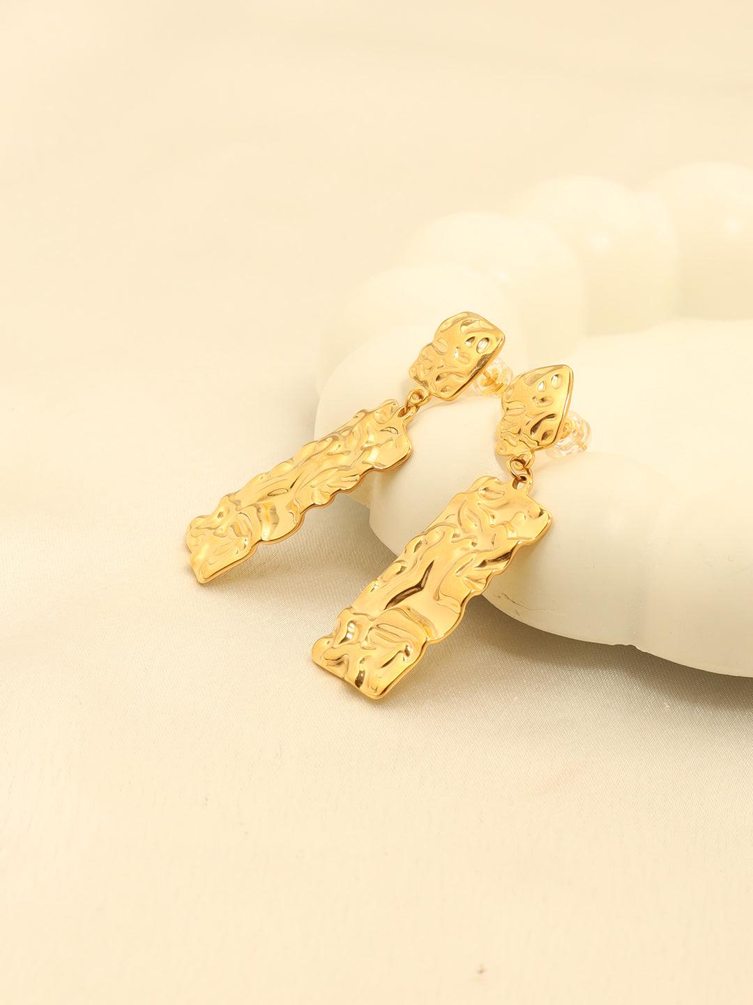 Textured Foil Drop Earings