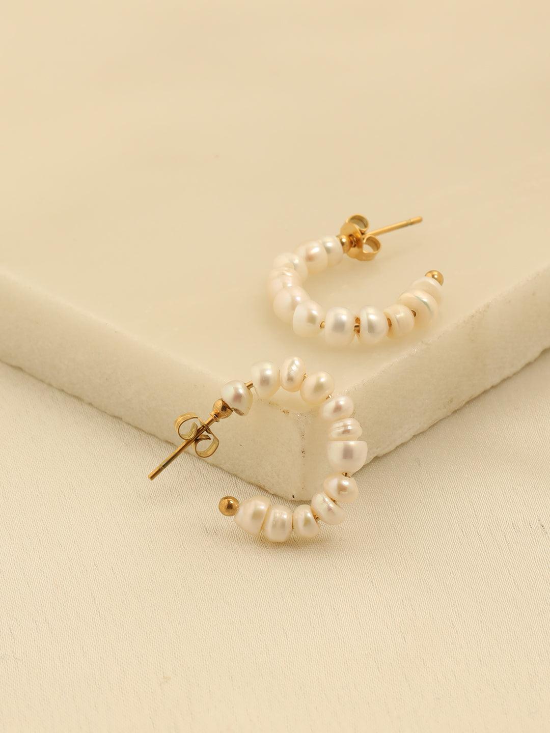 Small Waterpearl Hoops