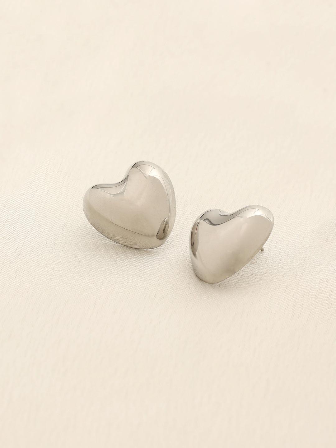 Heart Studs Silver
