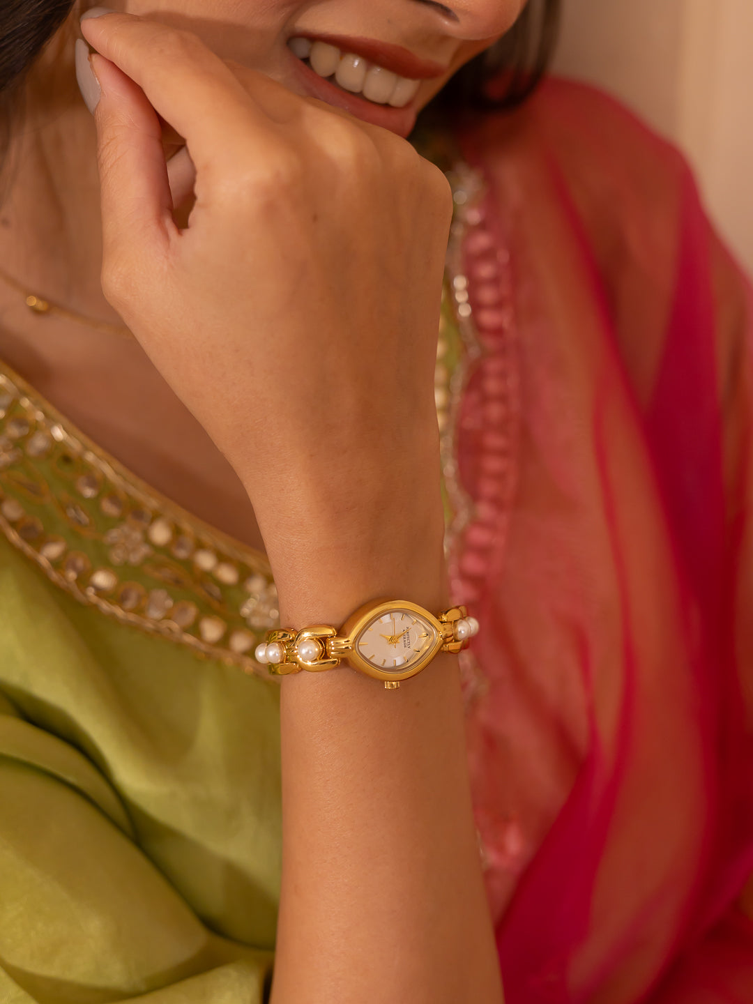 Moonlight Pearl Gold-Toned Watch