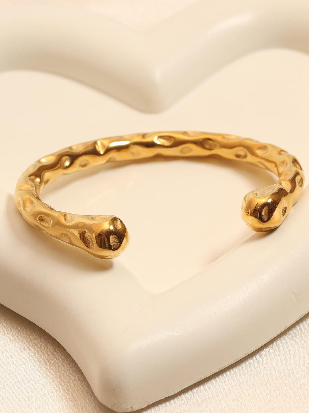 Lava Textured Cuff Bracelet Gold