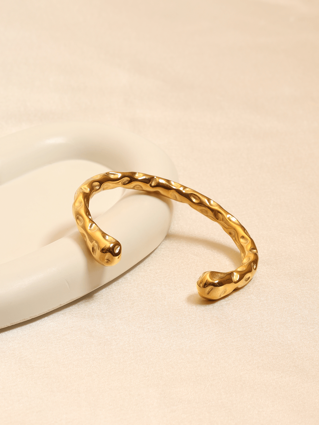Lava Textured Cuff Bracelet Gold