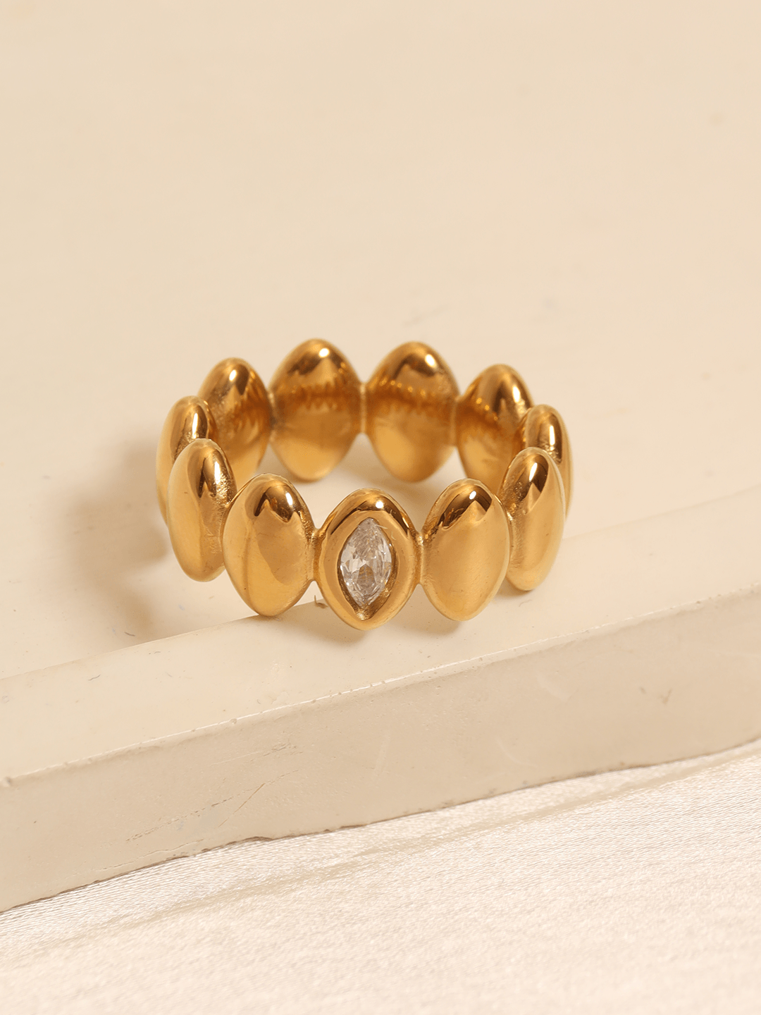 Cz Oval Dome Ring