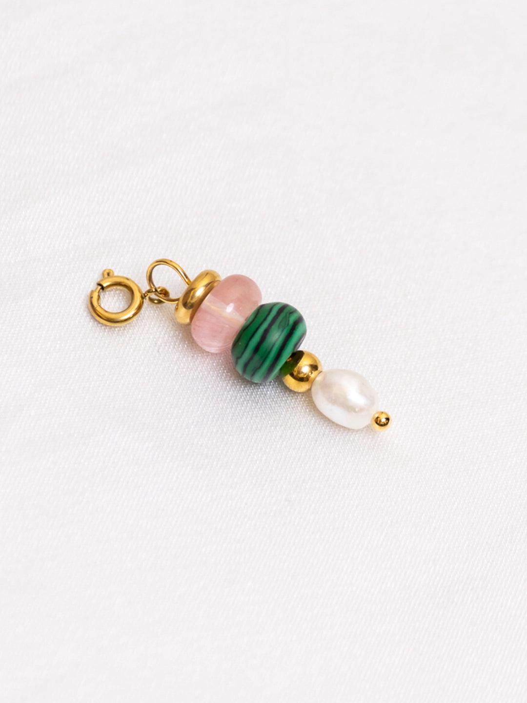 Pink Multistone Drop Charm