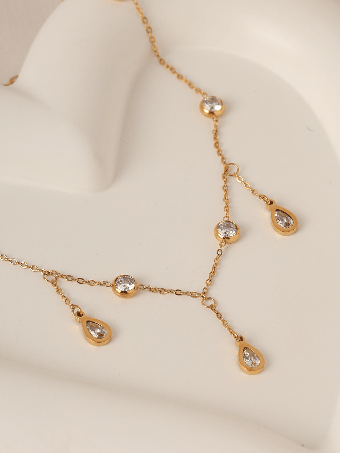 Cz Danging Studs Necklace
