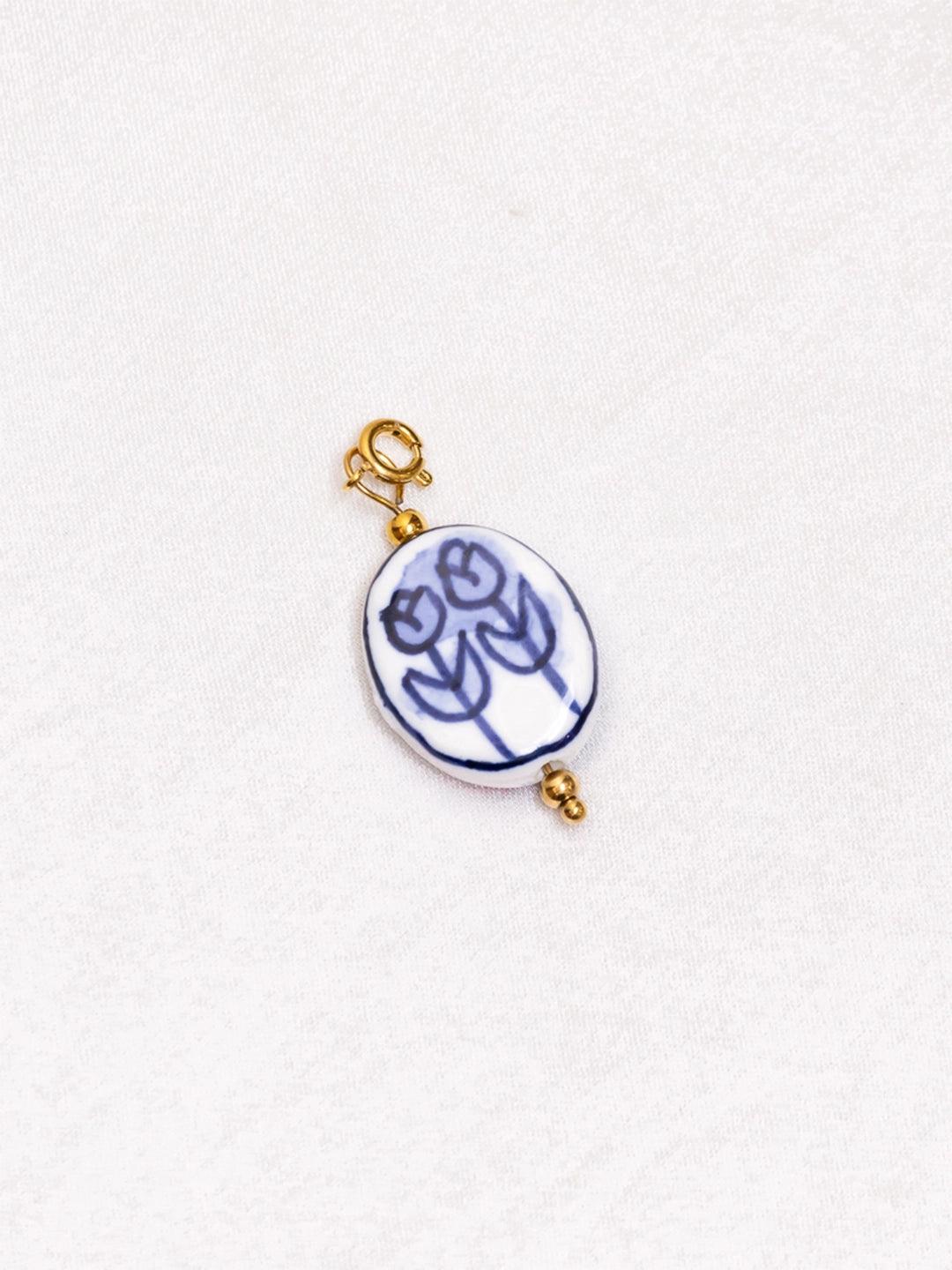 Tulip Blue Pottery Charm