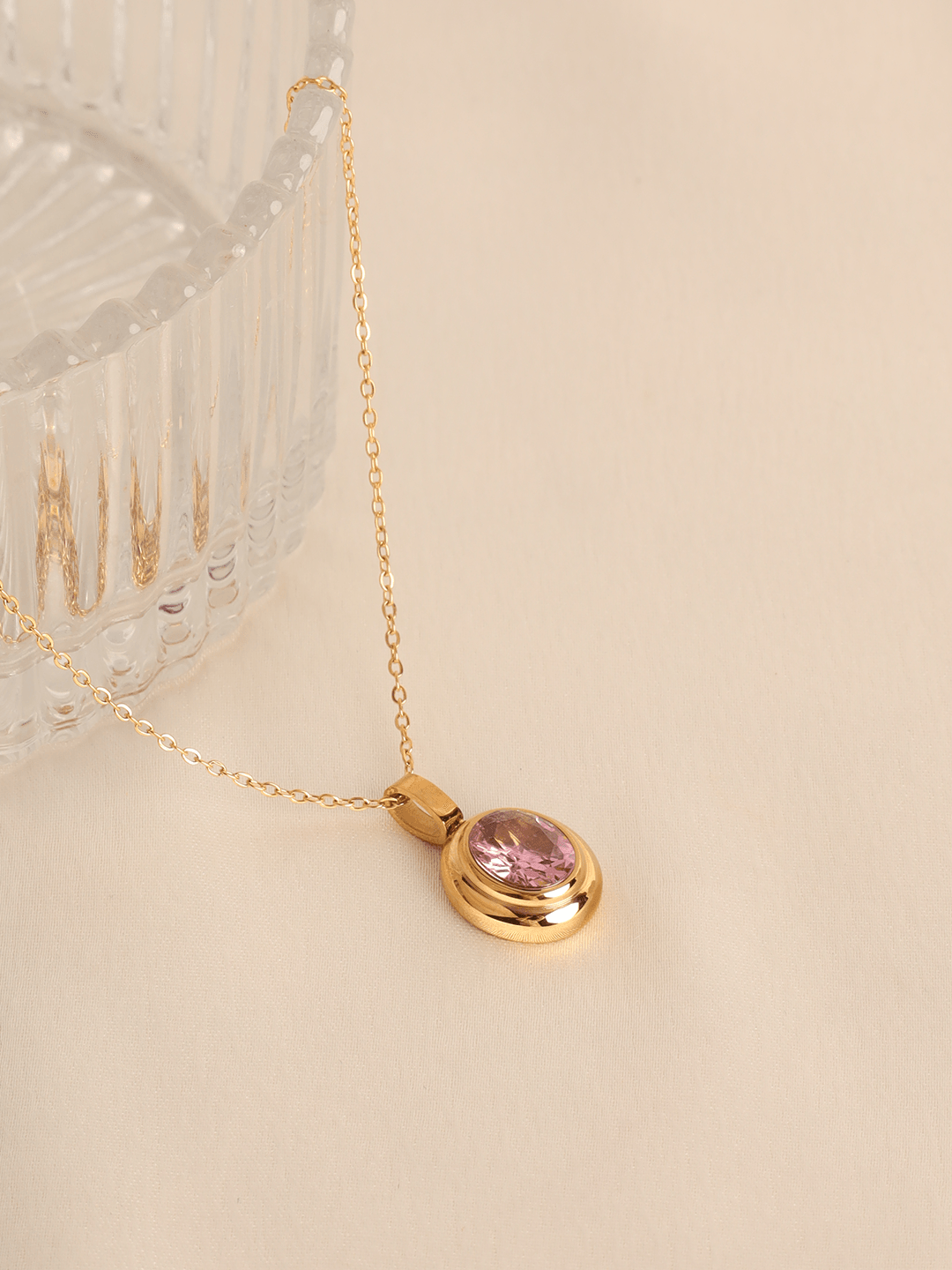 Pink Tourmaline Pendent Necklace