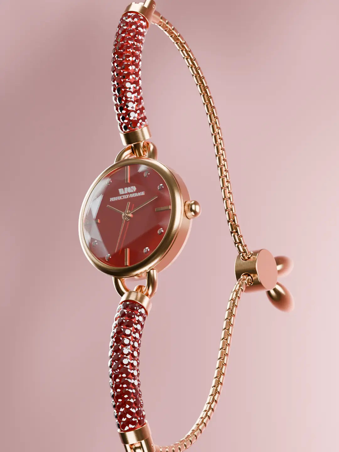 Crystal Slider Watch - Red