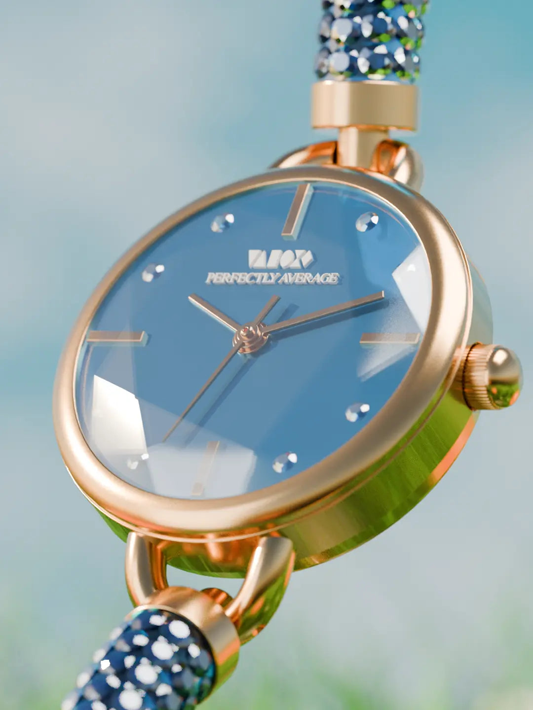 Crystal Slider Watch - Blue