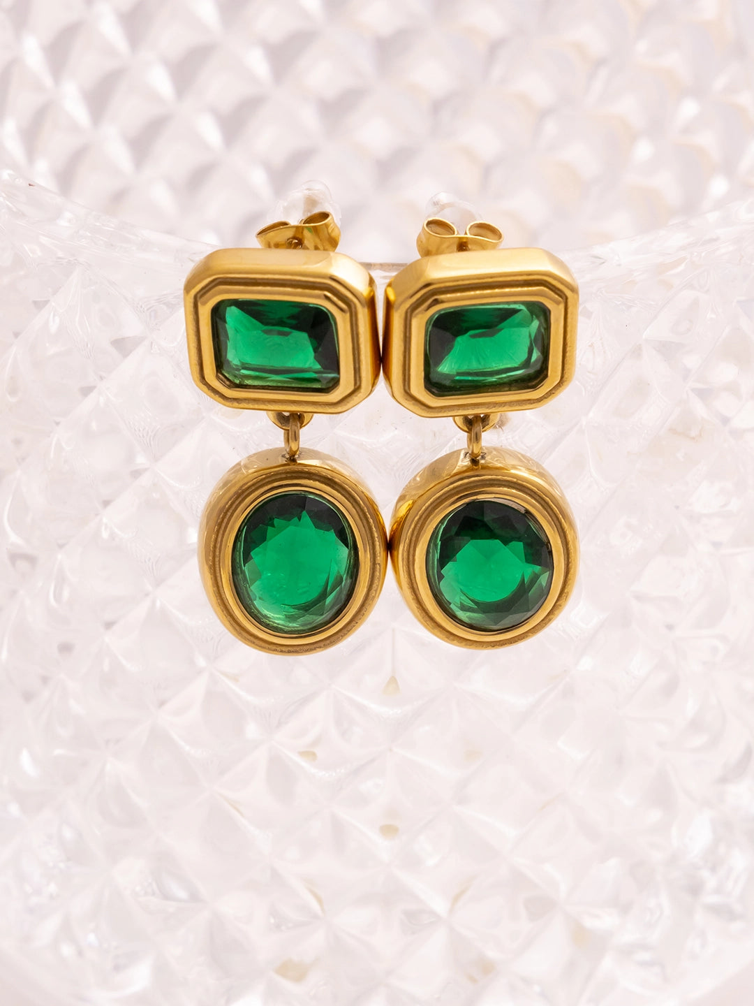 Vintage Emerald Drop Studs
