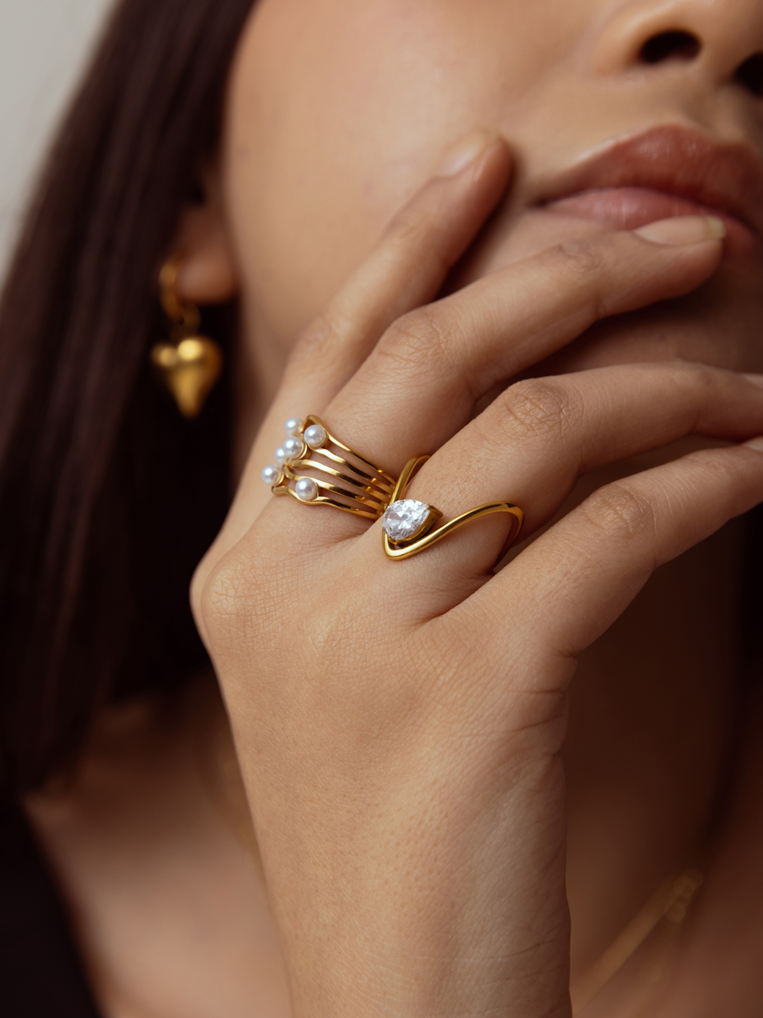 Ripple Pearl Layered Ring