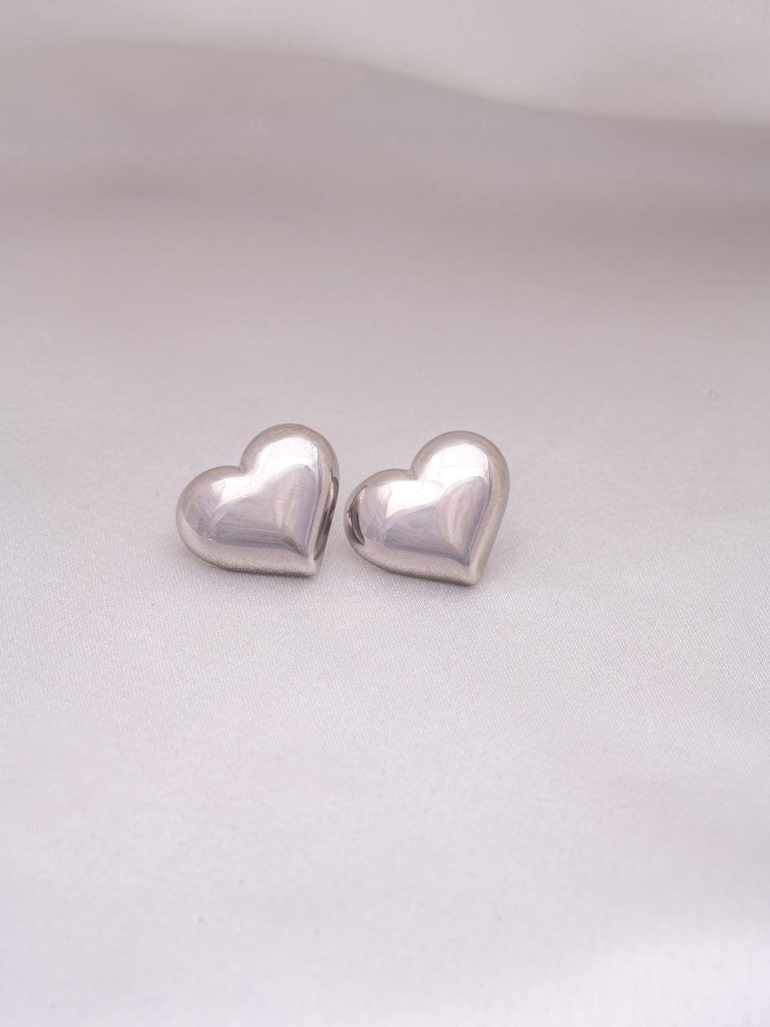 Heart Shaped Studs Silver
