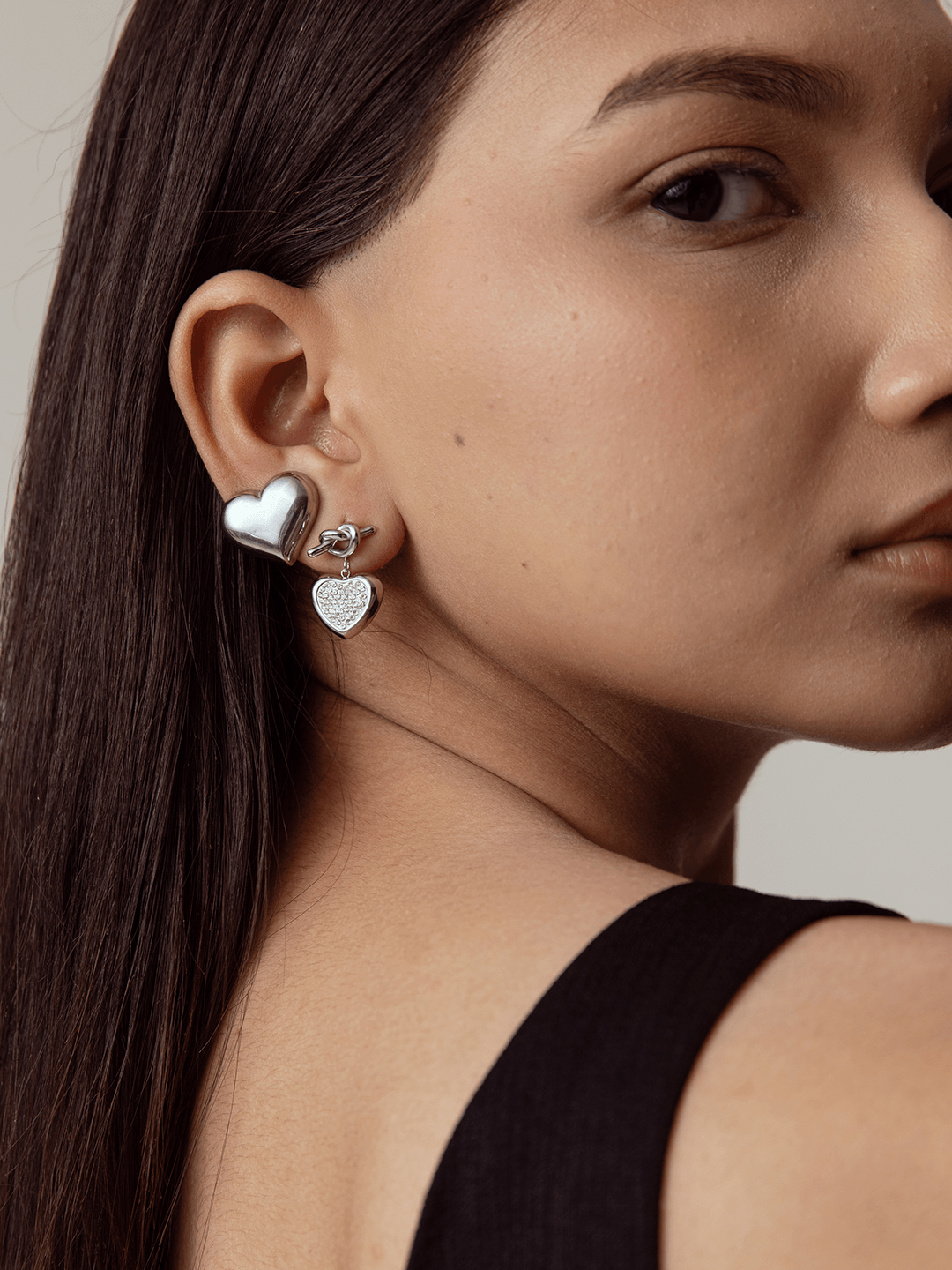 Heart Shaped Studs Silver