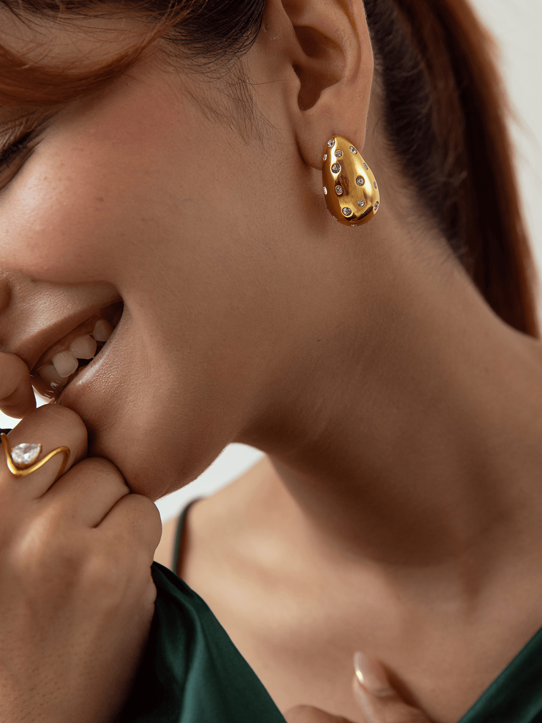 Studded XL drop Earrings