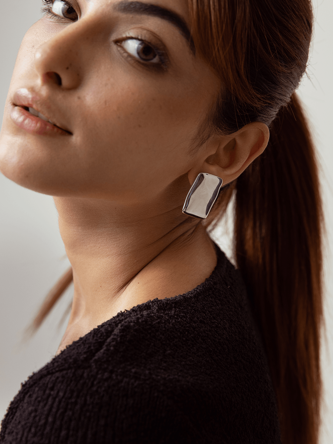 Rectangle Studs Silver