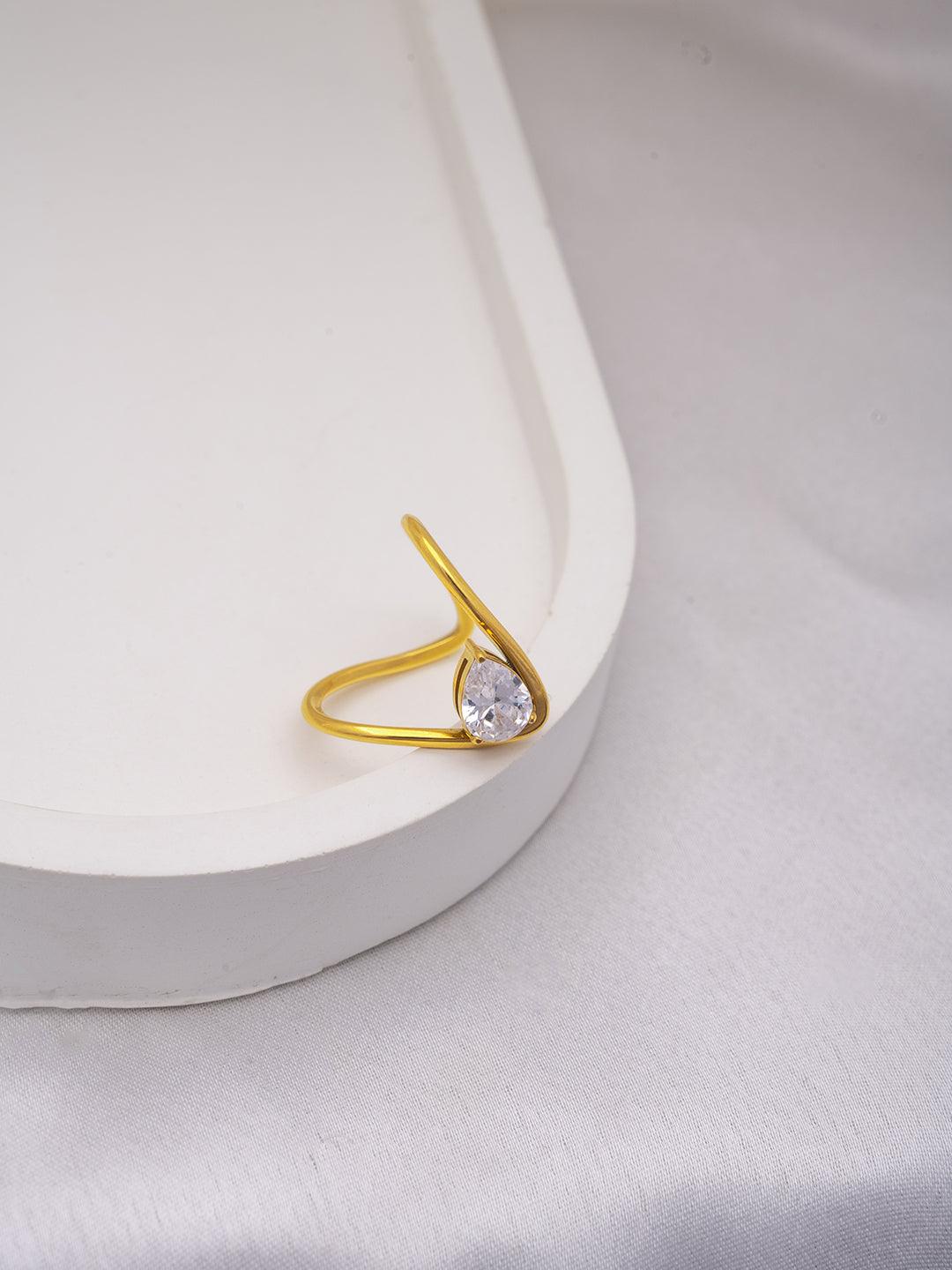 Diamond Curved Ring