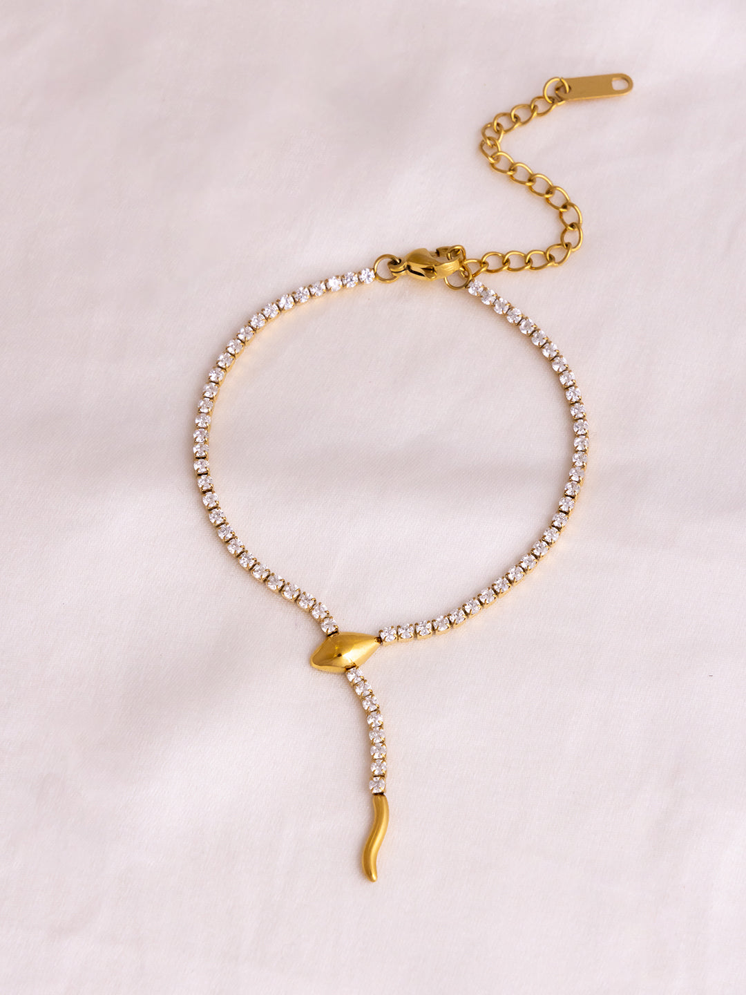 Snake Cz Studded Bracelet