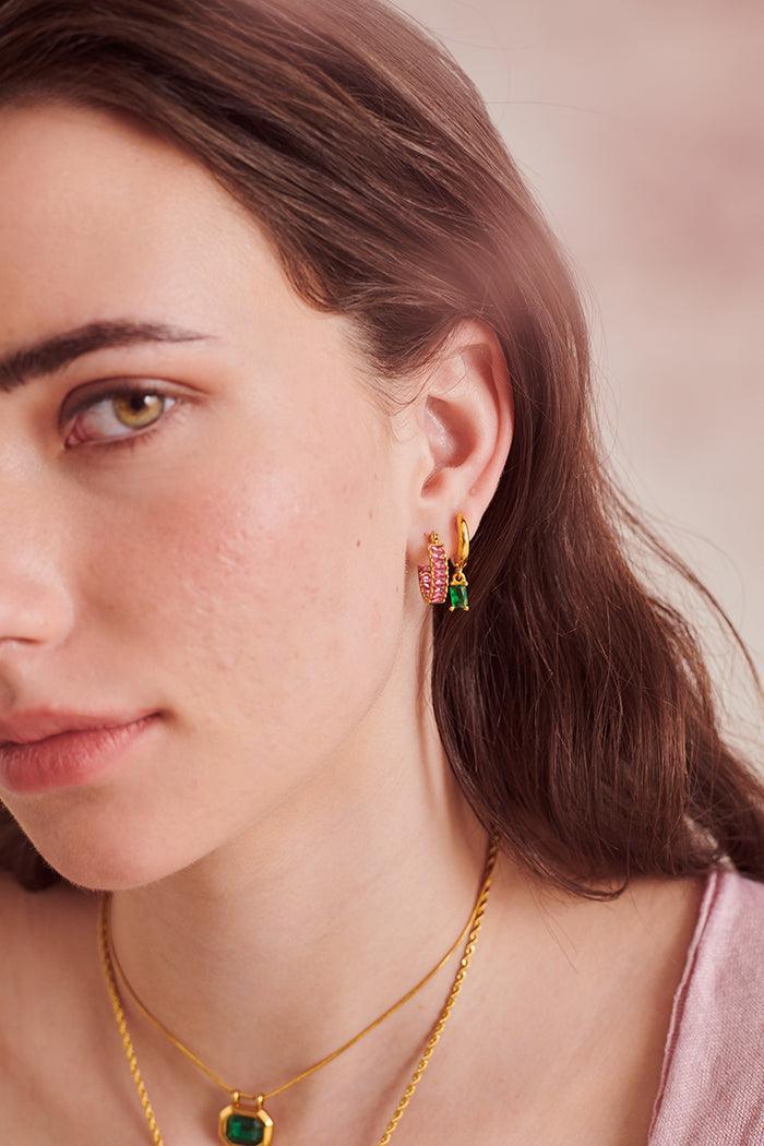 Pink Pave Hoops - Perfectly Average