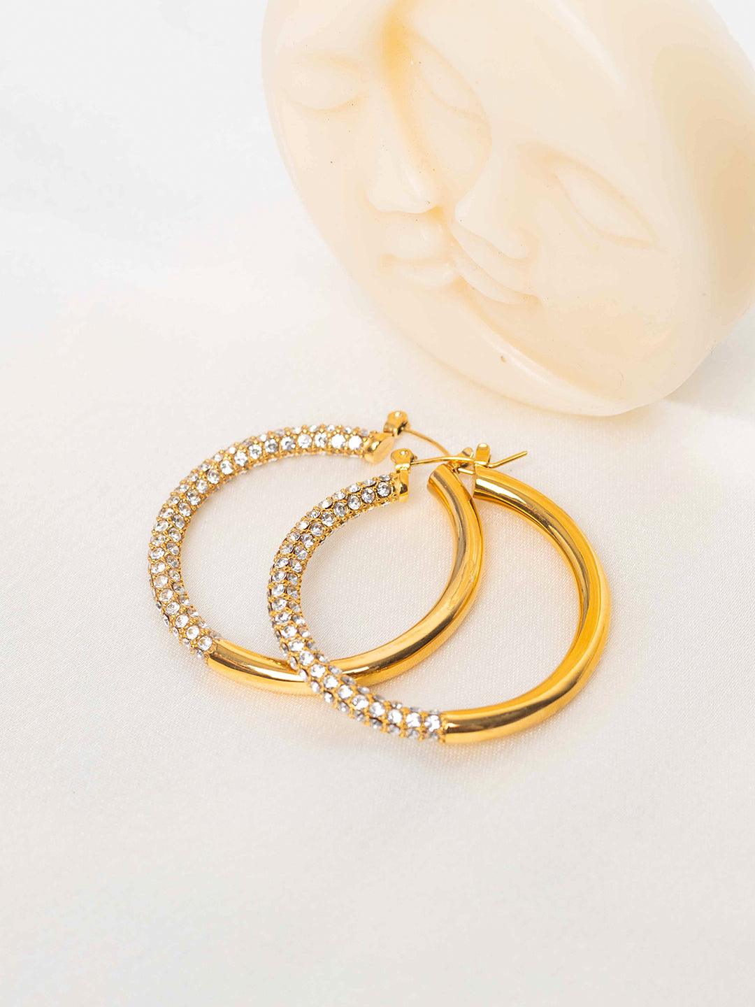 Gold hotsell Studded Hoop Earrings