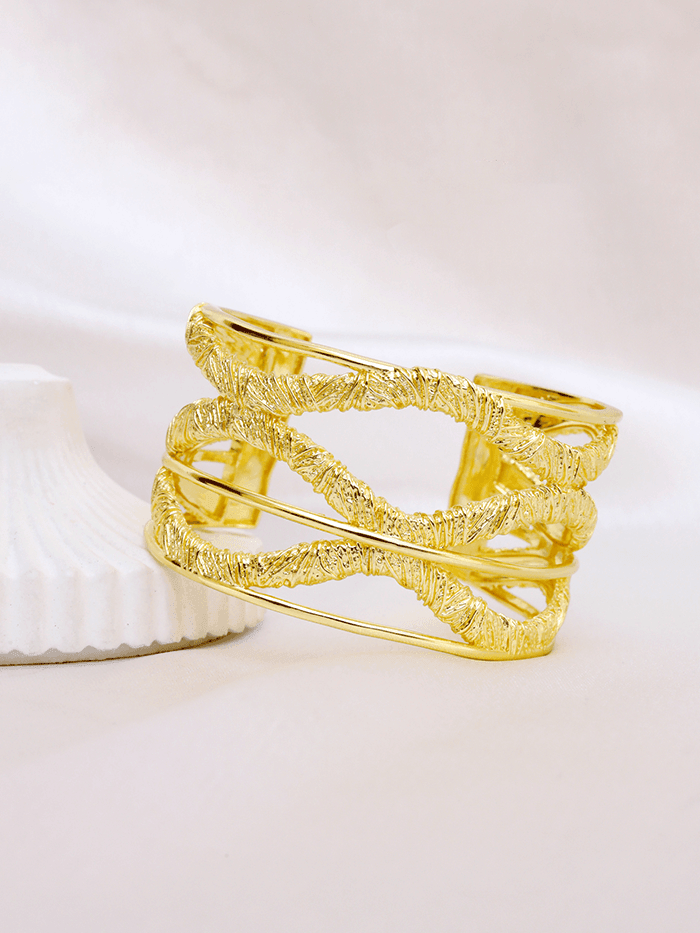 Large Textured Cuff Bracelet - Perfectly Average