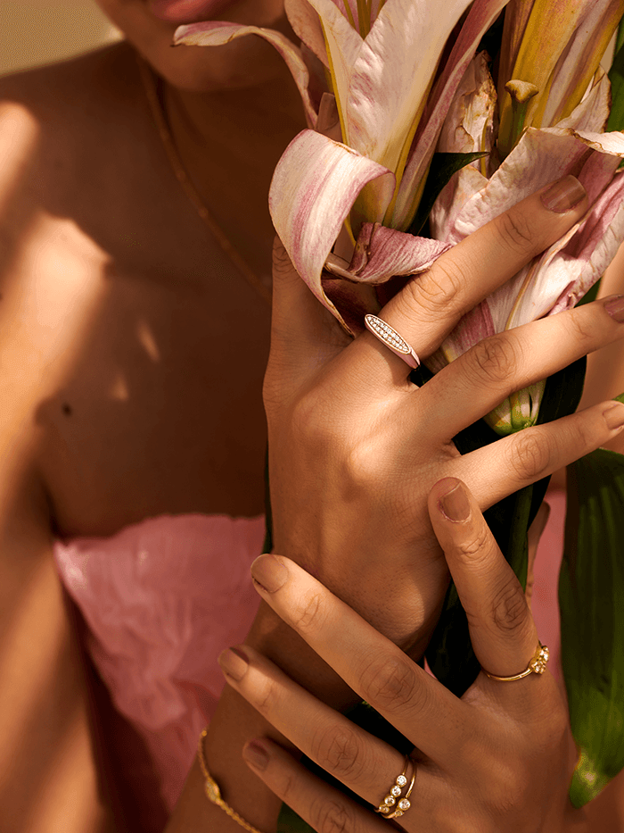 Pink Enamel Studded Ring - Perfectly Average