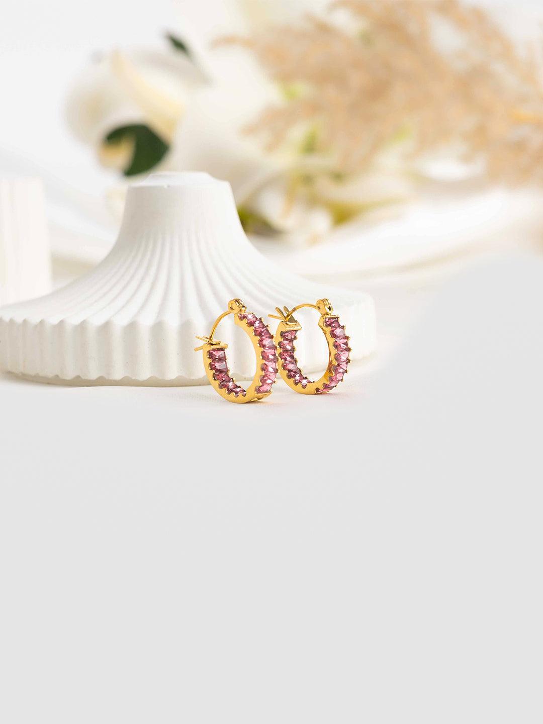Pink Pave Hoops - Perfectly Average