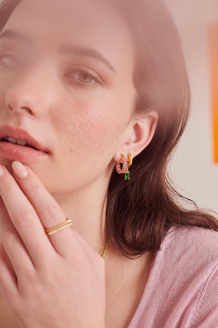 Pink Pave Hoops - Perfectly Average