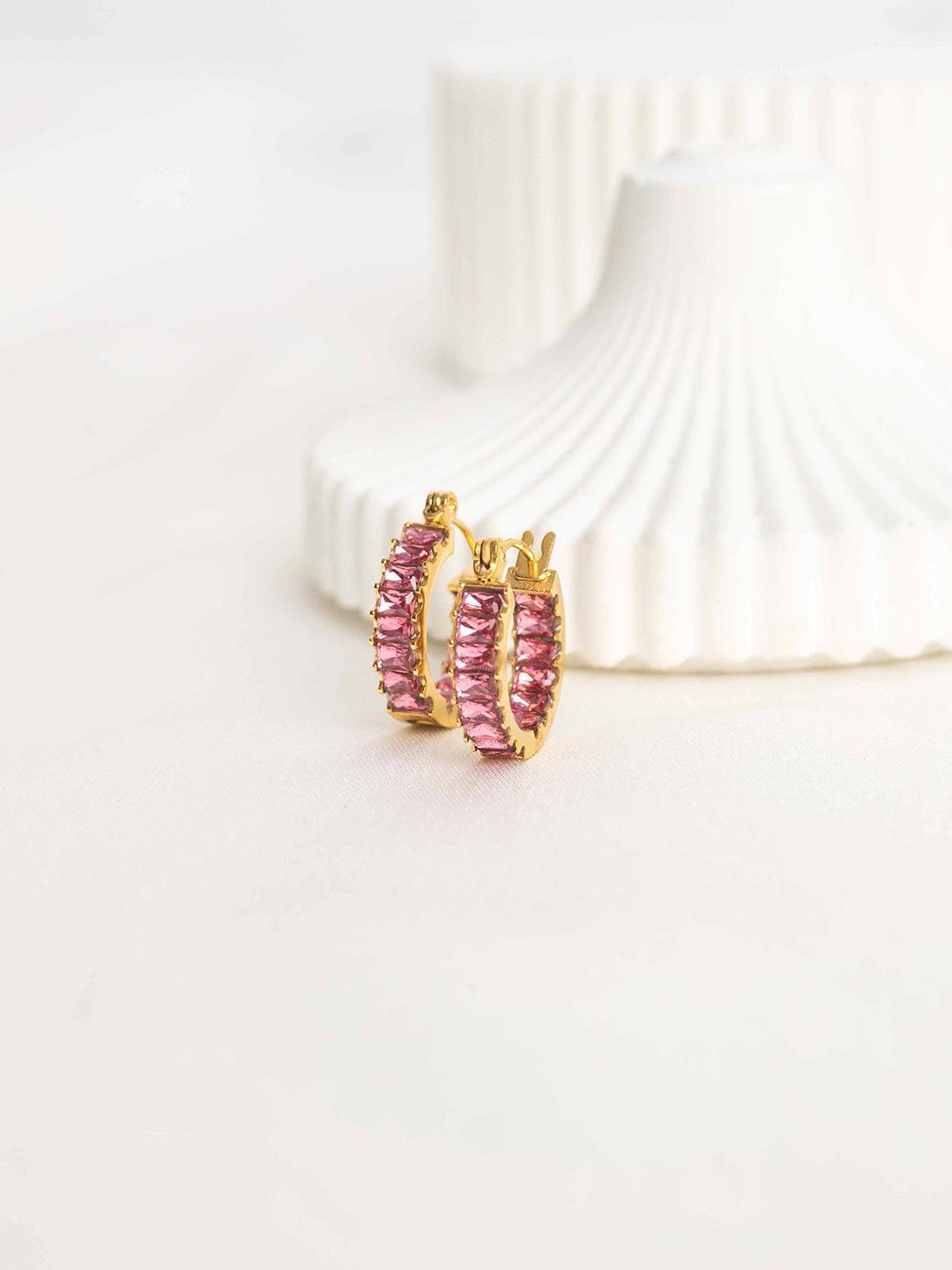 Pink Pave Hoops - Perfectly Average
