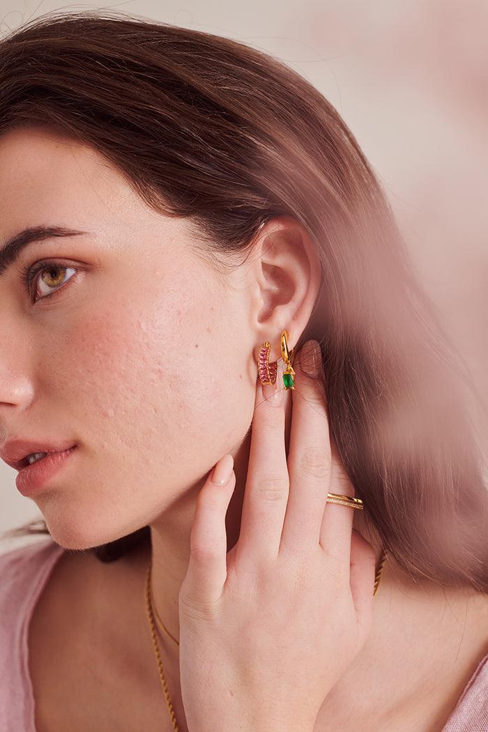 Pink Pave Hoops - Perfectly Average
