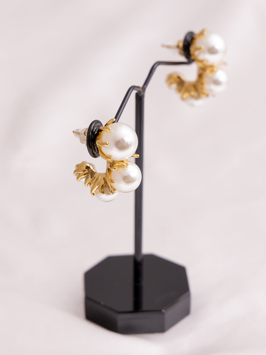 Elegant Pearl Hoops