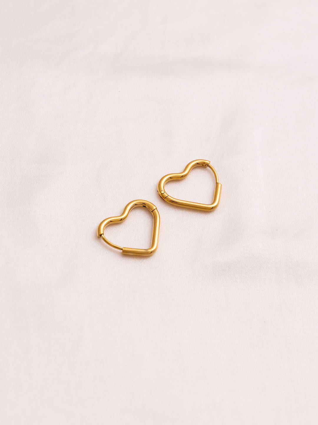 Textured Heart Hoops