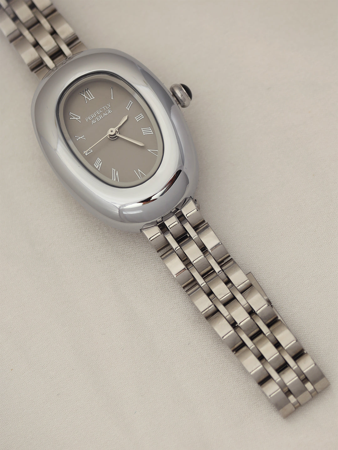 Soulmate Oval Silver-Toned Watch