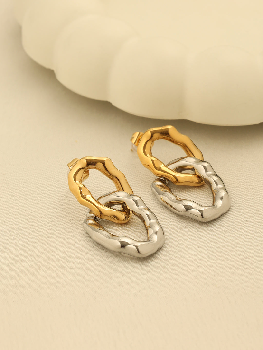 Chain Gold & Silver Earring