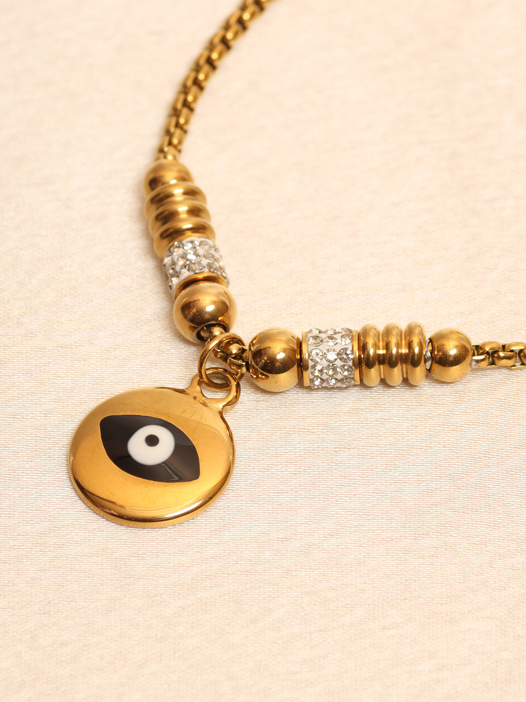 Round Black Charm Evil Eye Slider