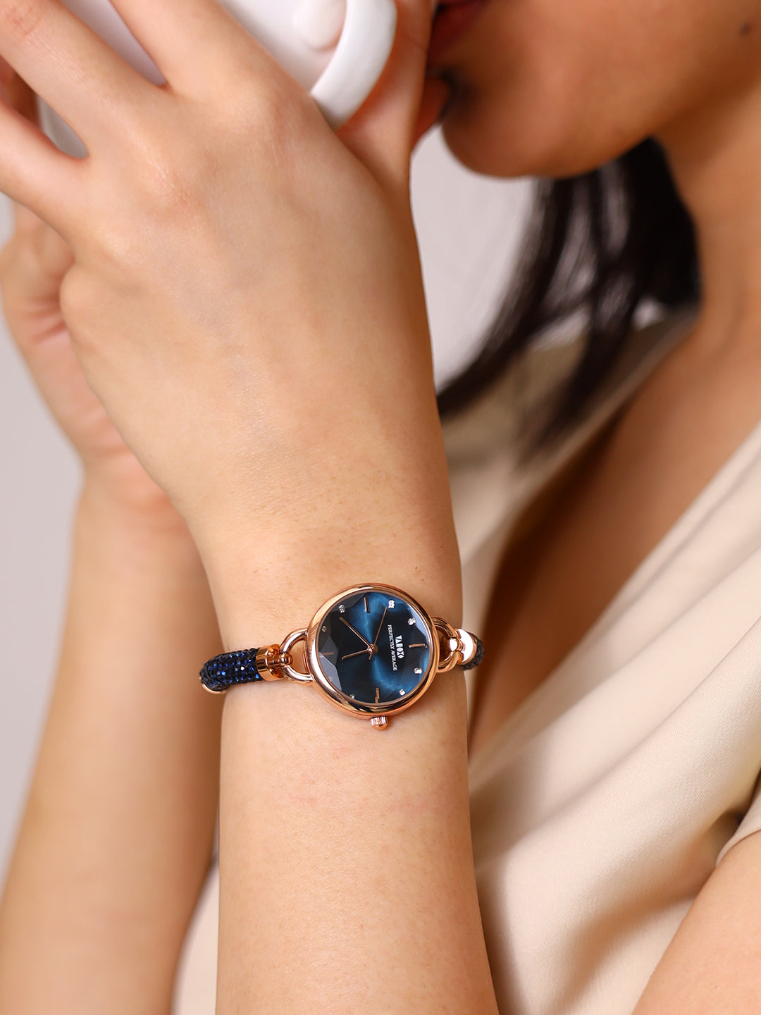 Crystal Slider Watch Blue