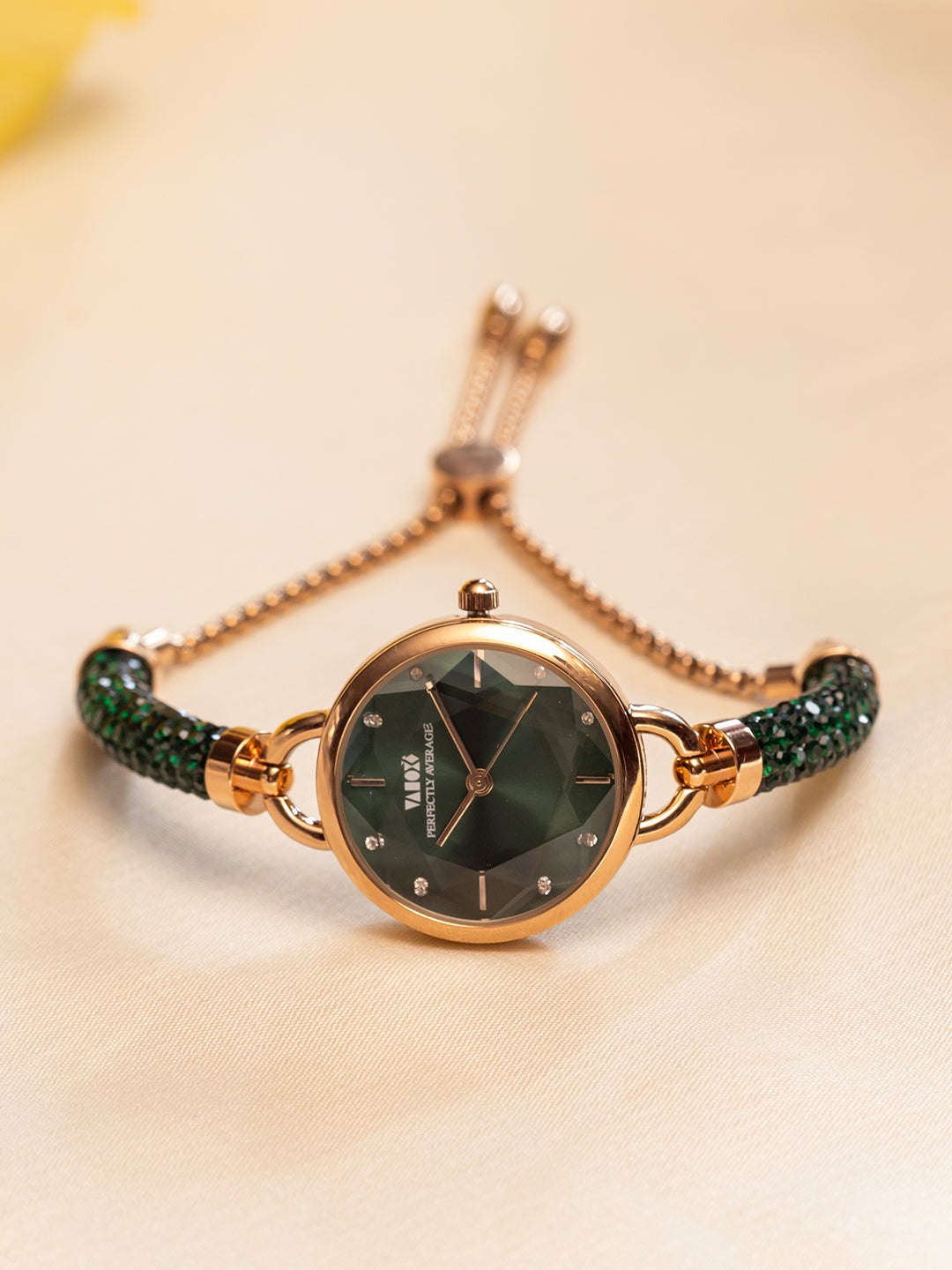 Crystal Slider Watch Green