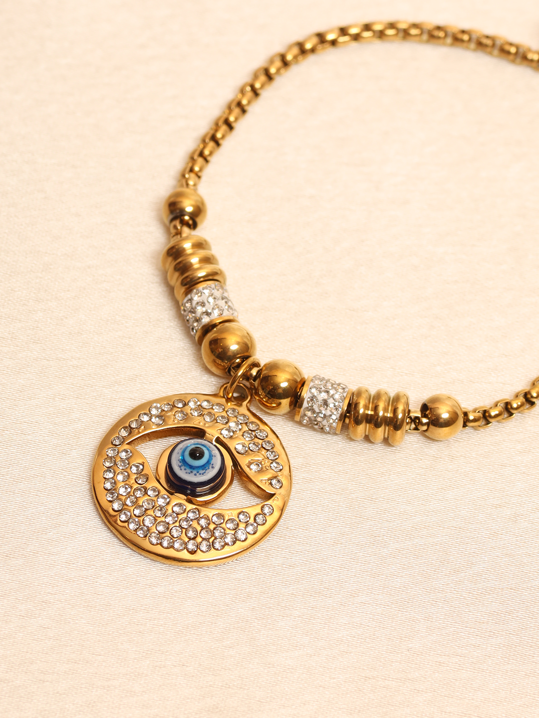 Cz Studded Evil Eye Slider