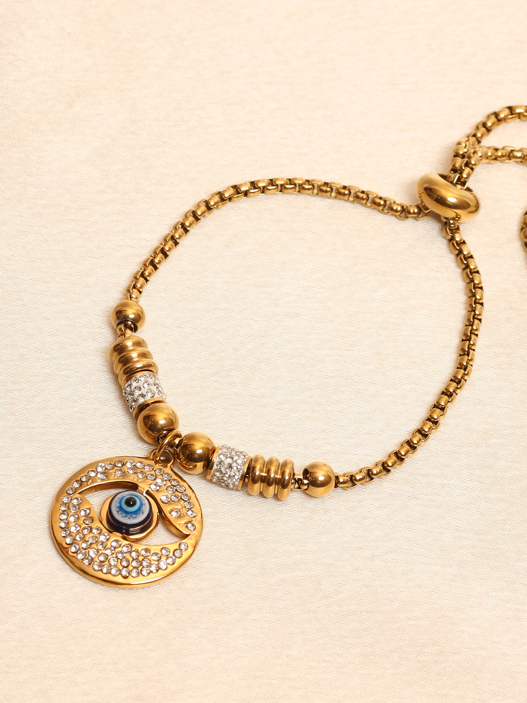 Cz Studded Evil Eye Slider