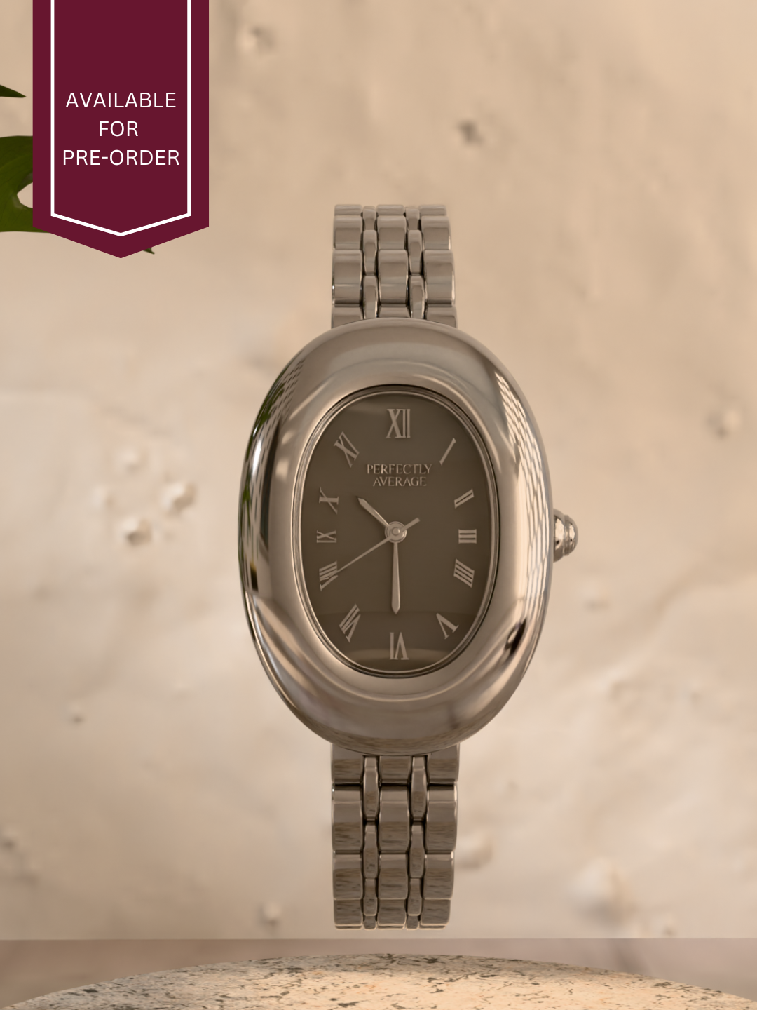 Soulmate Oval Silver-Toned Watch