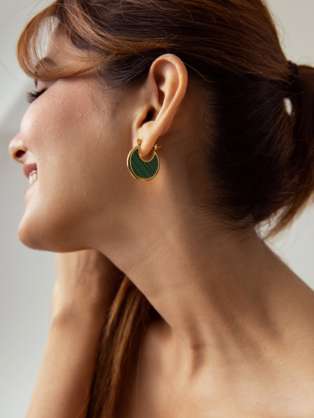 Malachite Flat Hoops