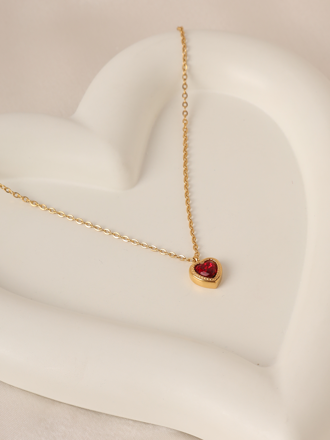 Ruby Small Heart Necklace