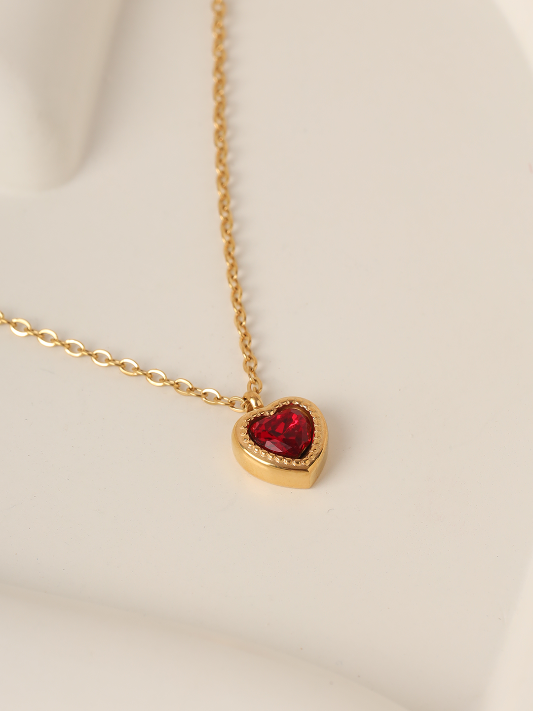 Ruby Small Heart Necklace