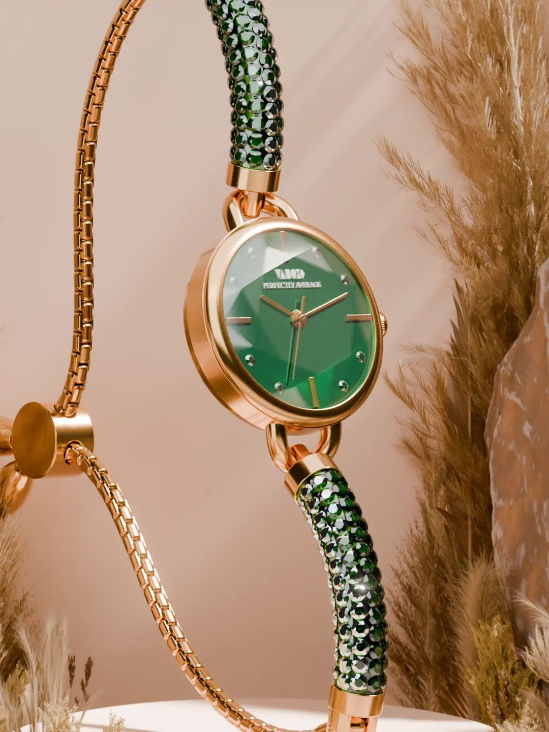 Crystal Slider Watch - Green