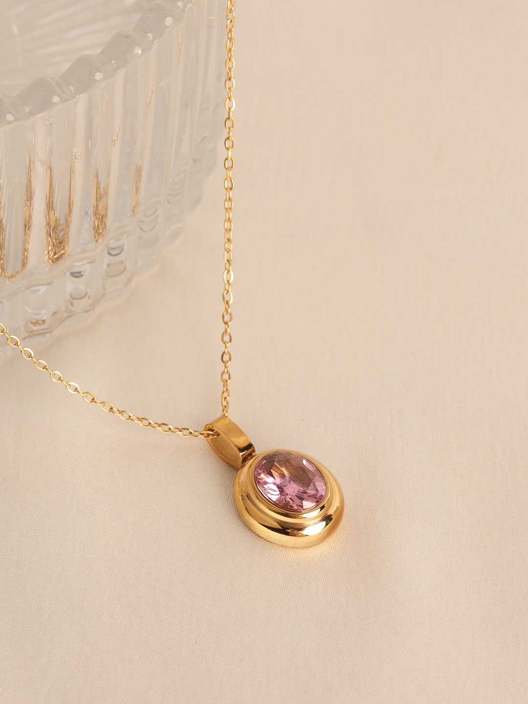 Pink Tourmaline Pendent Necklace