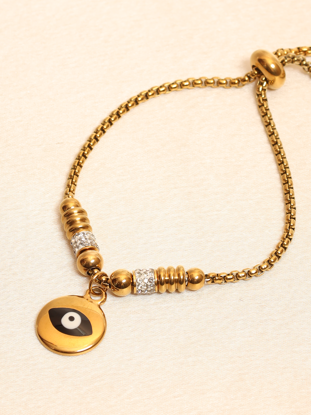 Round Black Charm Evil Eye Slider