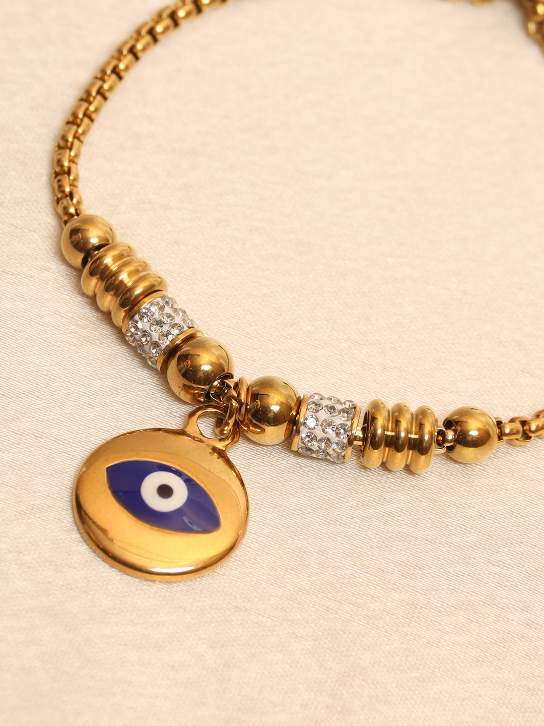 Round Blue Charm Evil Eye Slider