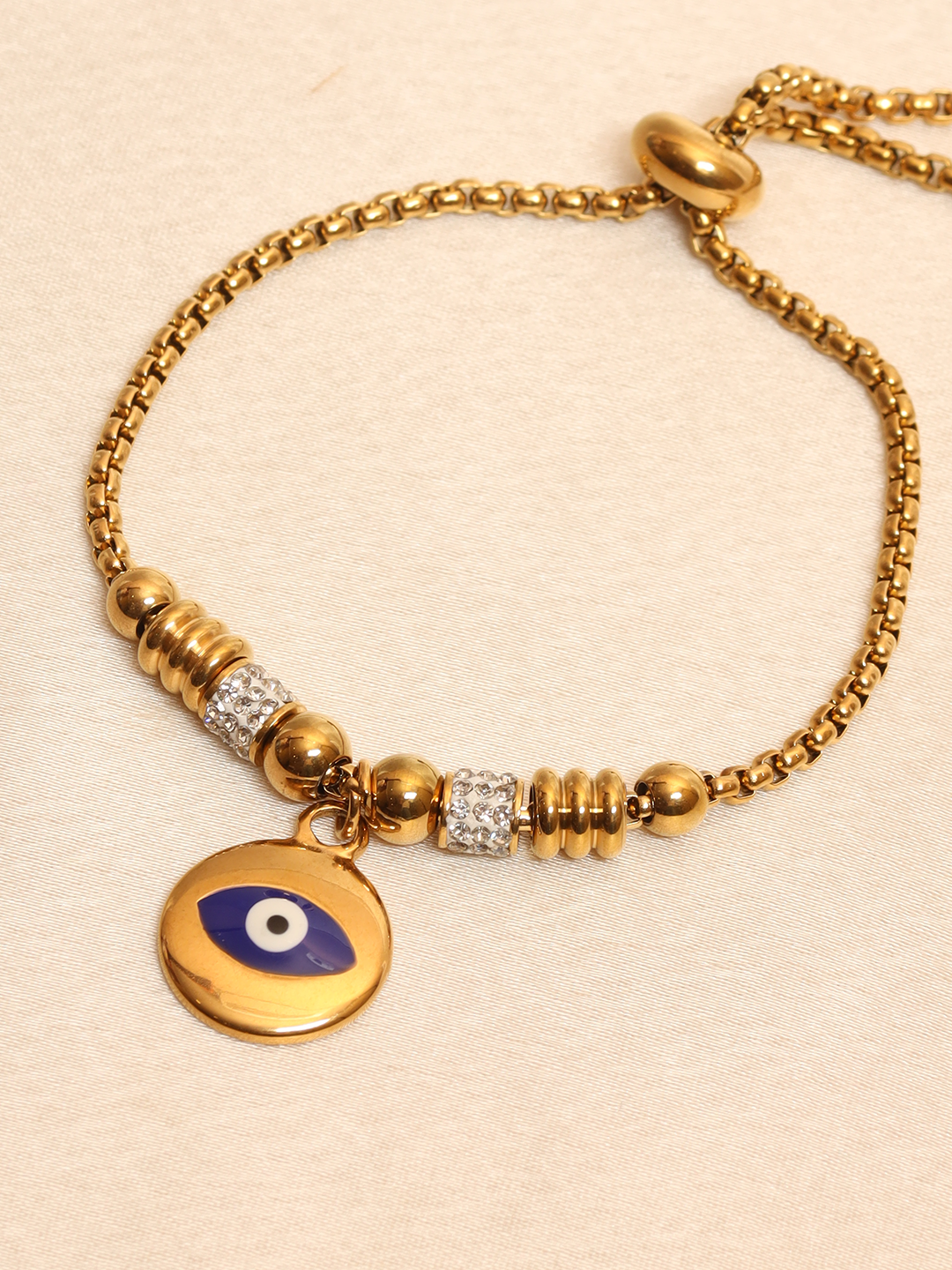 Round Blue Charm Evil Eye Slider